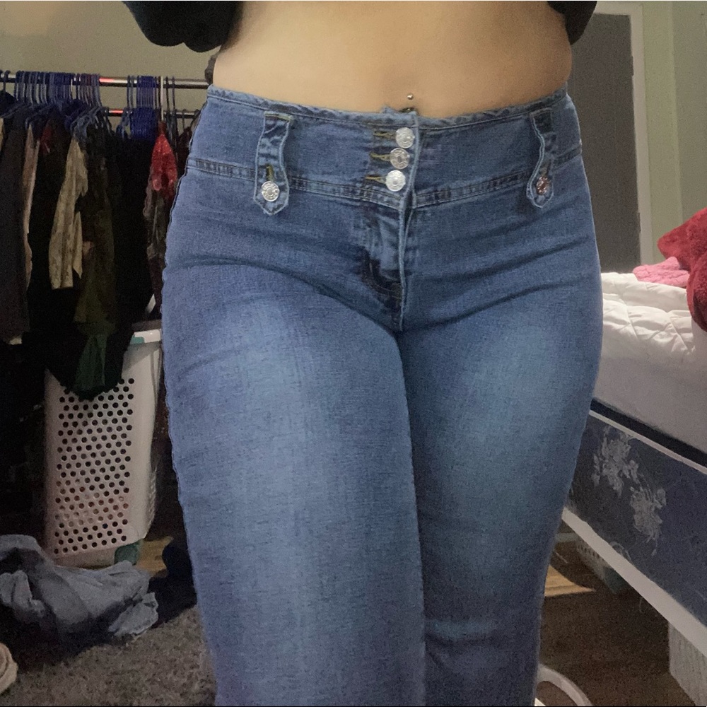 High waist flare leg jeans